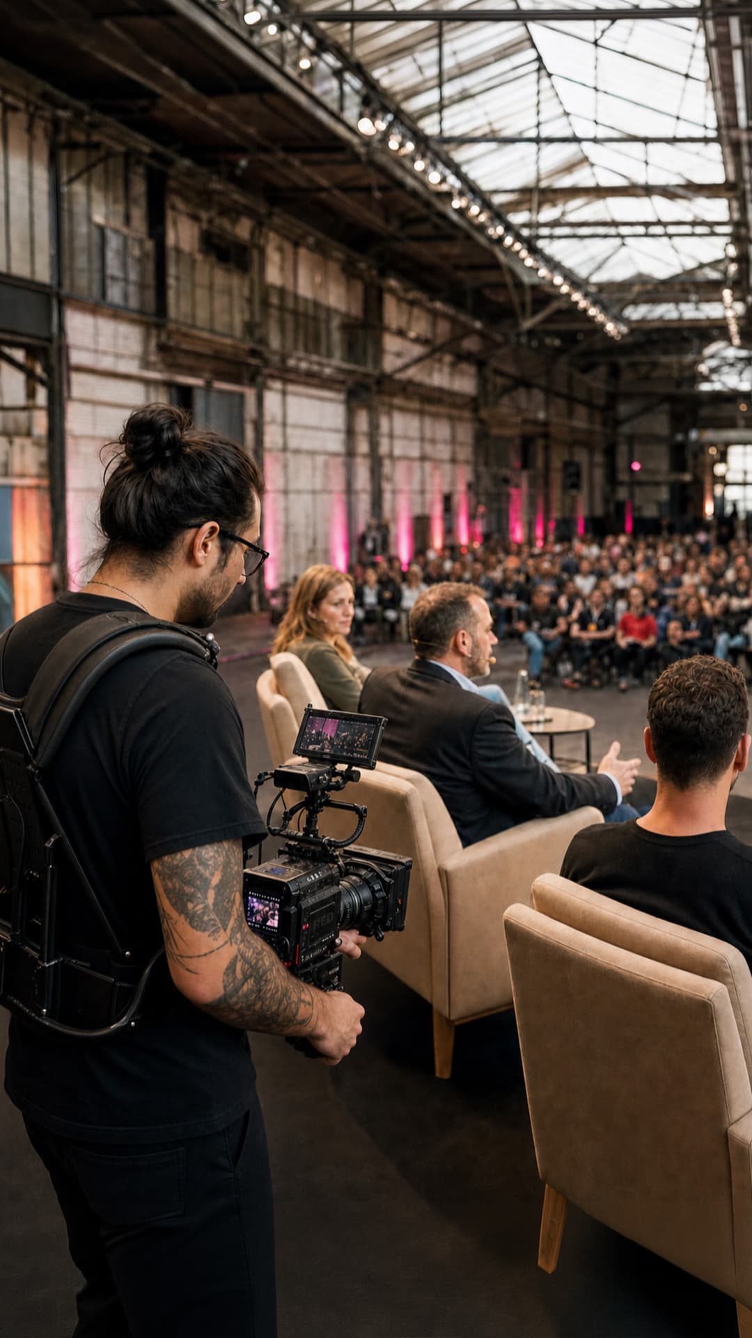 Videograf:in filmt ein Event