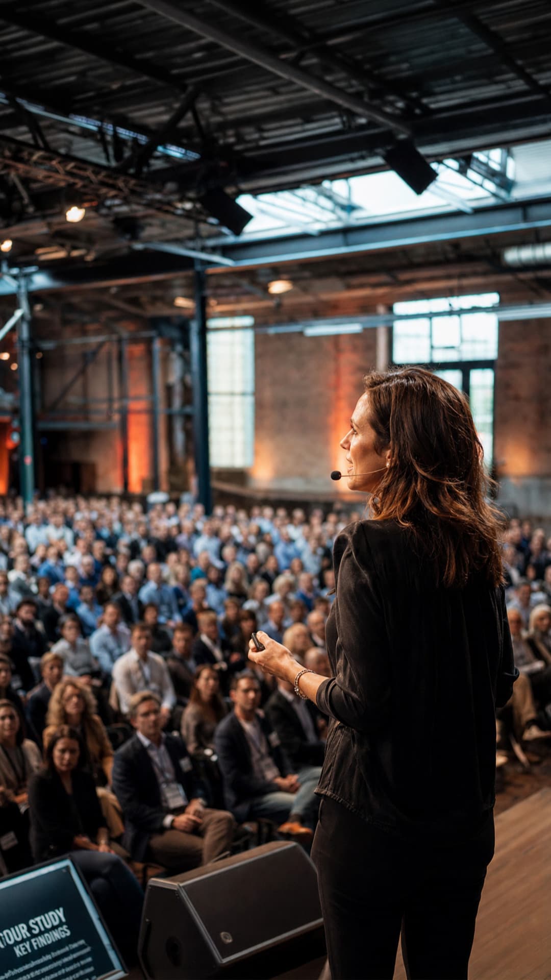 Speaker:in vor Publikum
